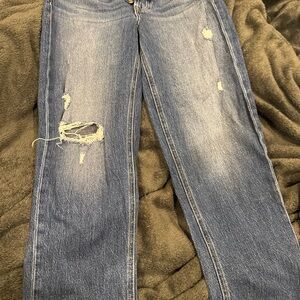 Goldie Blue Size 6 Short Ankle Distressed Blue Women's Jeans